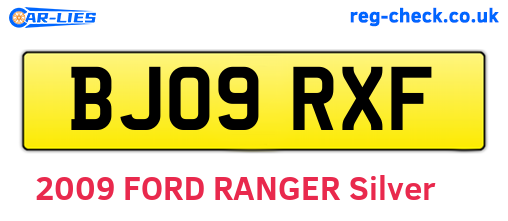 BJ09RXF are the vehicle registration plates.
