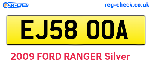 EJ58OOA are the vehicle registration plates.