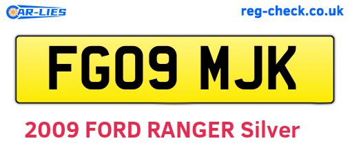 FG09MJK are the vehicle registration plates.