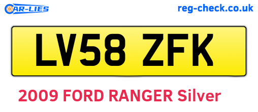 LV58ZFK are the vehicle registration plates.