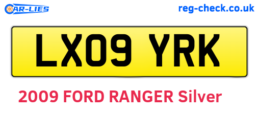 LX09YRK are the vehicle registration plates.