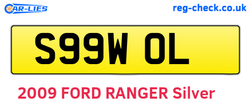 S99WOL are the vehicle registration plates.