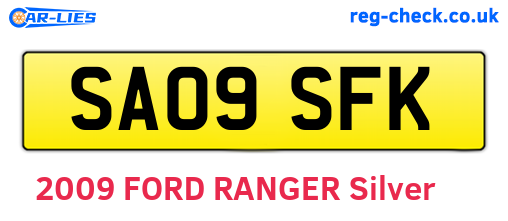 SA09SFK are the vehicle registration plates.