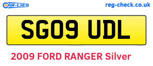 SG09UDL are the vehicle registration plates.