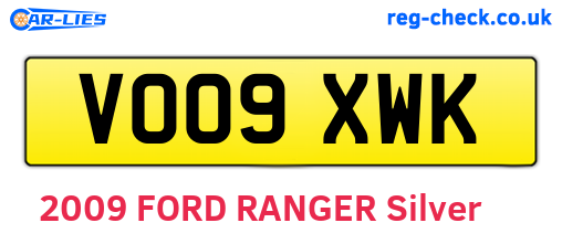 VO09XWK are the vehicle registration plates.