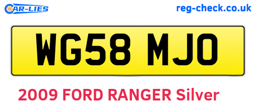 WG58MJO are the vehicle registration plates.