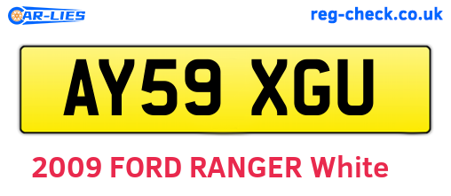 AY59XGU are the vehicle registration plates.