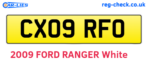 CX09RFO are the vehicle registration plates.