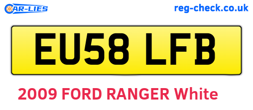 EU58LFB are the vehicle registration plates.