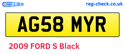 AG58MYR are the vehicle registration plates.