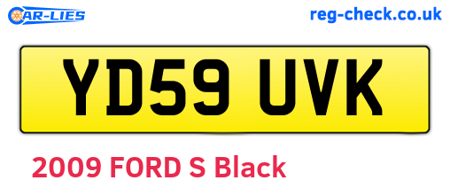 YD59UVK are the vehicle registration plates.