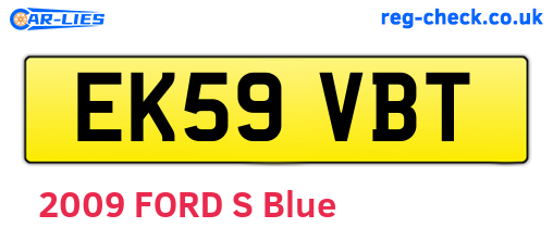 EK59VBT are the vehicle registration plates.