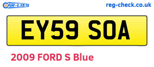 EY59SOA are the vehicle registration plates.