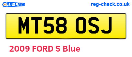 MT58OSJ are the vehicle registration plates.