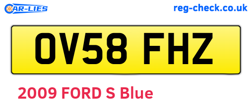 OV58FHZ are the vehicle registration plates.