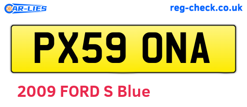 PX59ONA are the vehicle registration plates.