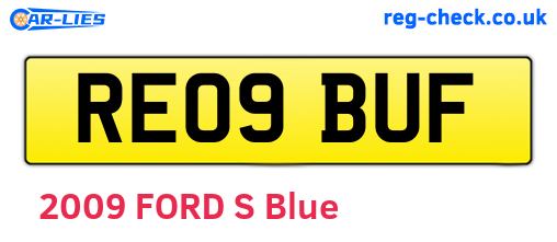 RE09BUF are the vehicle registration plates.