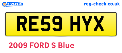 RE59HYX are the vehicle registration plates.