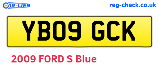 YB09GCK are the vehicle registration plates.
