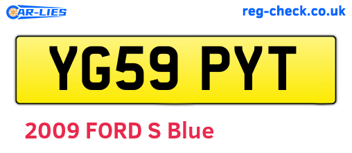 YG59PYT are the vehicle registration plates.