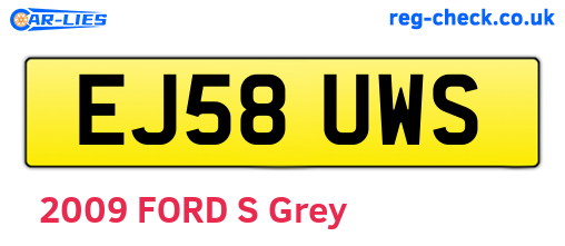 EJ58UWS are the vehicle registration plates.