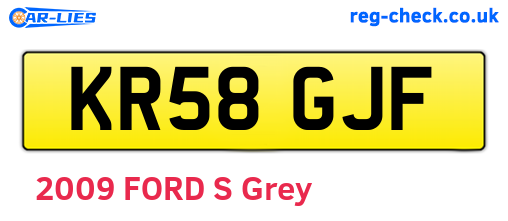 KR58GJF are the vehicle registration plates.