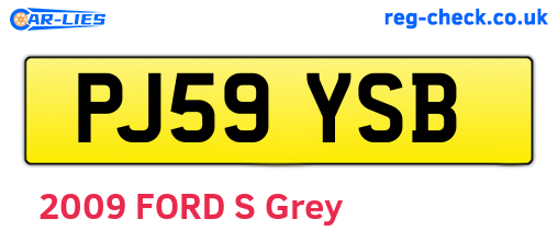 PJ59YSB are the vehicle registration plates.