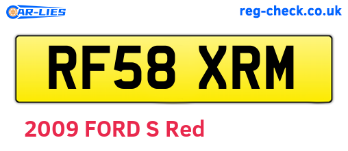 RF58XRM are the vehicle registration plates.