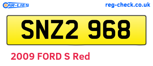 SNZ2968 are the vehicle registration plates.