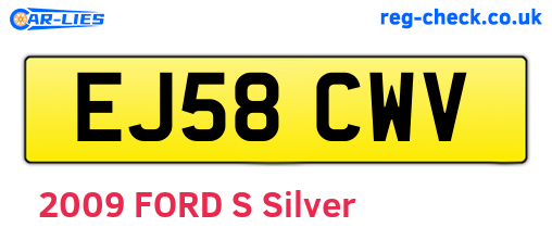 EJ58CWV are the vehicle registration plates.