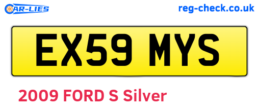 EX59MYS are the vehicle registration plates.