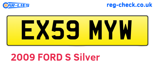 EX59MYW are the vehicle registration plates.