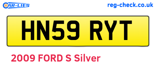 HN59RYT are the vehicle registration plates.