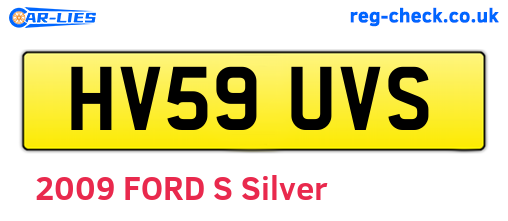 HV59UVS are the vehicle registration plates.