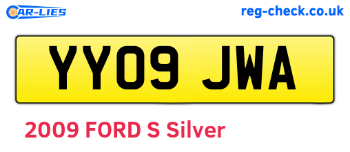 YY09JWA are the vehicle registration plates.