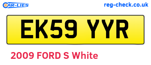 EK59YYR are the vehicle registration plates.