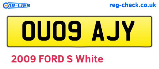 OU09AJY are the vehicle registration plates.
