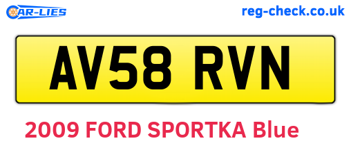 AV58RVN are the vehicle registration plates.