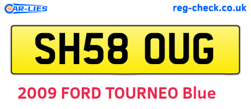 SH58OUG are the vehicle registration plates.