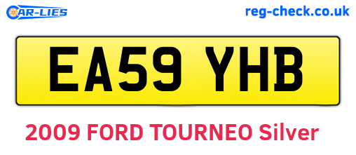 EA59YHB are the vehicle registration plates.