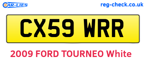 CX59WRR are the vehicle registration plates.