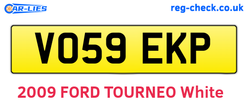 VO59EKP are the vehicle registration plates.