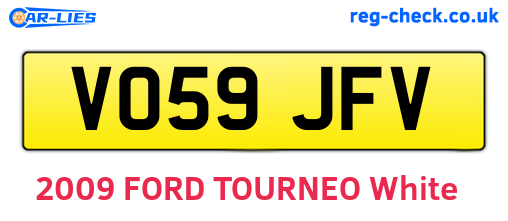 VO59JFV are the vehicle registration plates.