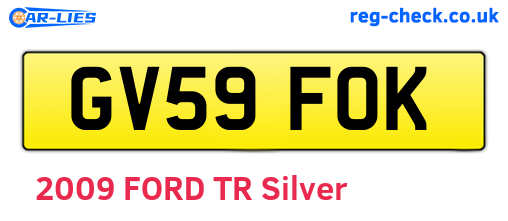 GV59FOK are the vehicle registration plates.