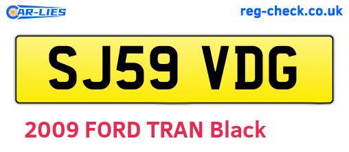 SJ59VDG are the vehicle registration plates.