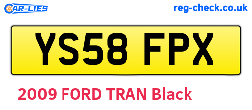 YS58FPX are the vehicle registration plates.