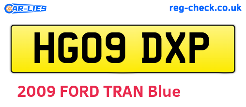 HG09DXP are the vehicle registration plates.