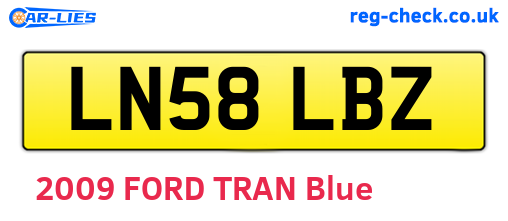 LN58LBZ are the vehicle registration plates.