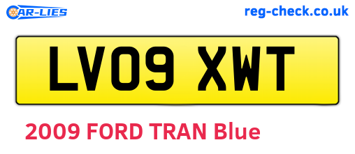 LV09XWT are the vehicle registration plates.