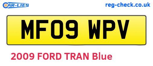 MF09WPV are the vehicle registration plates.